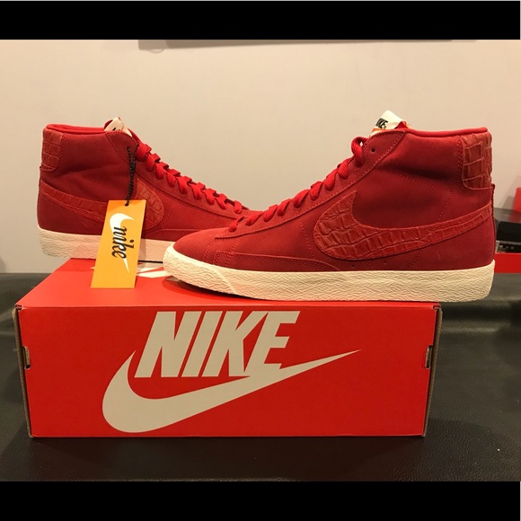 red suede nike blazers